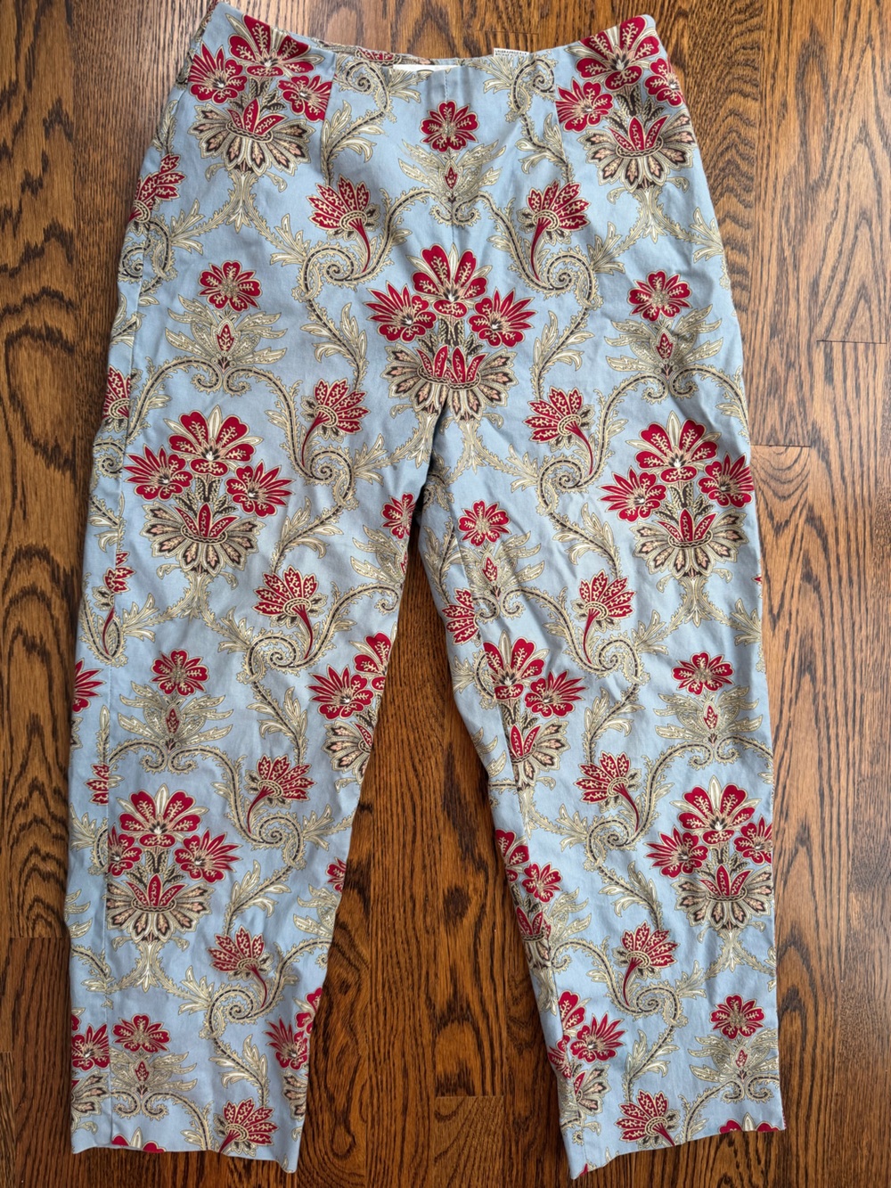 Talbots Cropped Boho Capri Preppy Cotton Autumn Floral Women’s Pants